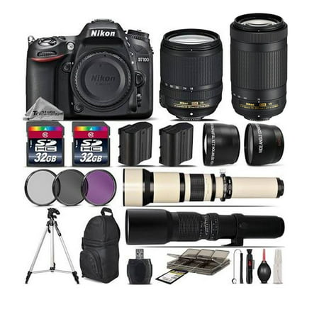 Nikon D7100 DSLR Camera + Nikon 18-55mm VR + 70-300mm + 500mm + Flash - 64GB
