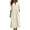 White, variant on QIYAGBSA Summer Dresses for Women Cotton Linen 3/4 Sleeve Relaxed Fit Midi Dress with Pockets and Side Slits Casual Vacation (White, XL)
