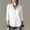 *White, variant on ClodeEU Women's Linen 3/4 Sleeve Crewneck Button Shirt with Side Slit,Solid Color Casual Summer Top Army Green,Women's Plus L