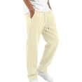 thumbnail image 4 of Dagugfen Sweatpants for Men Drawstring Elastic Waist Full Length Fleece Warm Athletic Pants with Pockets(XL,Beige), 4 of 6