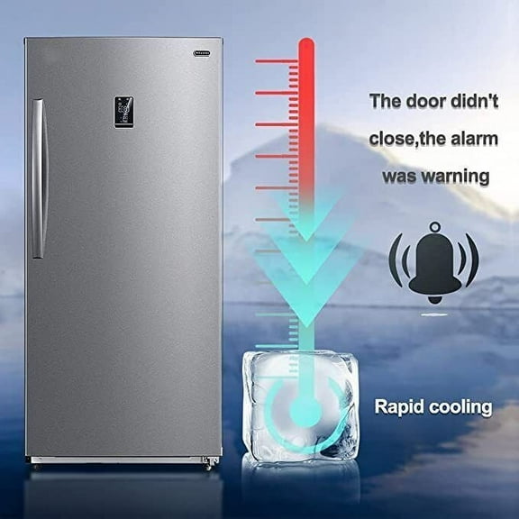 Smad 17 Cu ft Upright Freezer Large Capacity Fridge Refrigerator Frost Free Home Stainless Steel