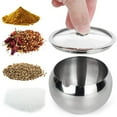 thumbnail image 5 of Kitchen Seasoning Box Large Sugar Bowl Stainless With Glass Lid Includes Stainless Spoon Holds 2 Cups Of Sugar 16.9Oz Silver,Silver Kitchen Seasoning Box, 5 of 5
