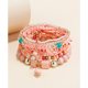 thumbnail image 1 of Pulseras elásticas con cuentas de arcilla con disco de vinilo arcoíris apilable rosa TUNC Sencillez, 1 of 5
