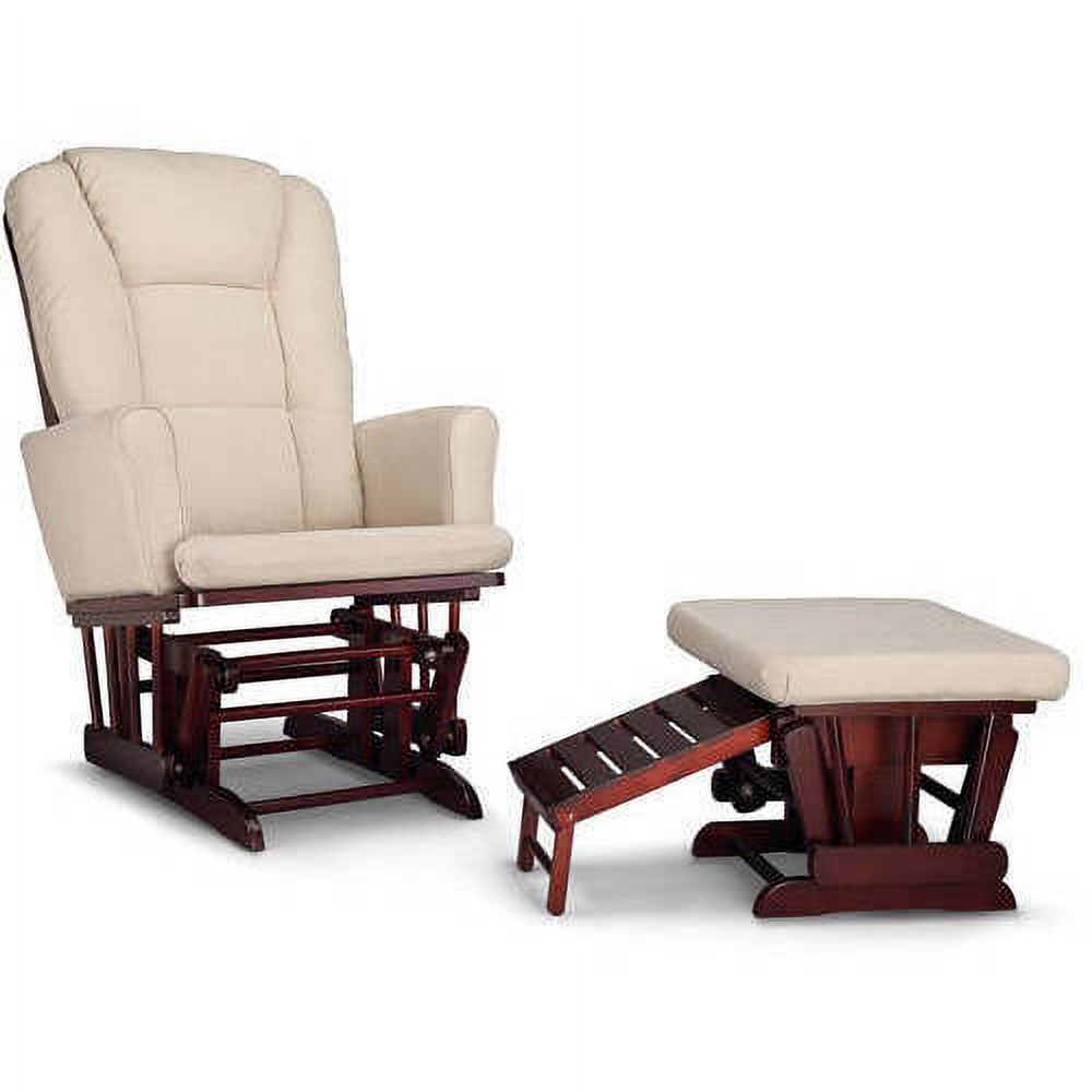 Graco Sterling Semi-Upholstered Glider and Nursing Ottoman Cherry with Beige Cushions - image 2 of 4