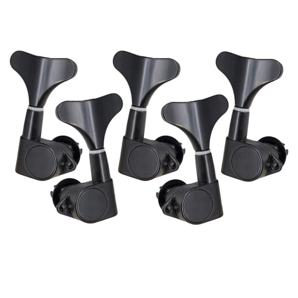 Eigraketly Sintonizador de clavija de afinación de cuerdas Botón de cabeza de máquina sellada para parte de bajo Accesorios para instrumentos musicales Negro 2 izquierda 3 derecha