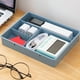 thumbnail image 5 of Organizador de Escritorio de Plástico Apilable de 4 Compartimentos para Papelería, Artículos Pequeños, Cosméticos y Joyas (Rosa, Blanco y Azul). Diseño Resistente y Grueso para Organizar El Espacio d, 5 of 6