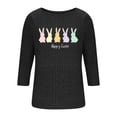 thumbnail image 5 of Mifsaly Ribbed Easter Tshirts for Women Cute Animal Graphic 3/4 Sleeve Shirts Comfortable Breathable Casual Easter Tops Tee L, 5 of 7