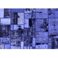 thumbnail image 1 of Ahgly Company Machine Washable Indoor Rectangle Patchwork Blue Transitional Area Rugs, 8' x 12', 1 of 4