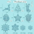 thumbnail image 2 of hirigin Christmas Snowflake Decoration Hanging Ornaments - 20PCS Glitter Snowman Reindeer Santa Snowflake Ornaments for Winter Christmas Tree Holiday (Blue), 2 of 8