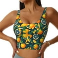 thumbnail image 1 of Fotbe Fresh Orange Sujetador Deportivo Largo sin Aros para Mujer con Almohadillas y Soporte Medio, Transpirable y Absorbente, Camiseta Tipo Chaleco o Tank Top-XX-Large, 1 of 8