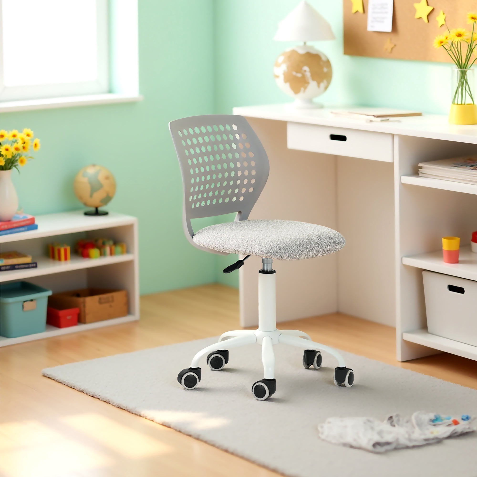 Ergonomic Desk Chair, 360° Swivel Height Adjustable Rolling Office Chair with Comfort Backrest for Home Office Study