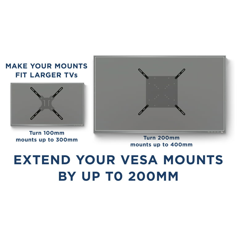 Mount-It! VESA Mount Adapter Kit, Convert 200x200mm VESA to 400x200 and 400x400mm, 4 Piece Set
