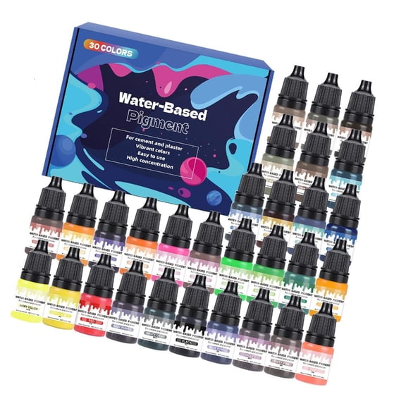 Yammee 30 Colors 5ml Water Based Pigment Dye Set For Cement Gypsum Resin Crafting DIY Art Projects Vibrant Long Lasting Colors