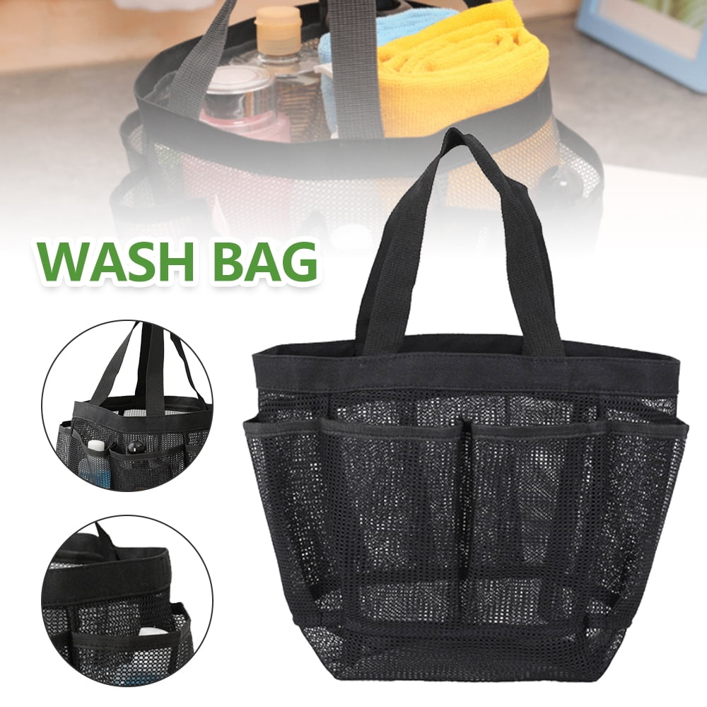 Mesh Shower Caddy Portable For College Dorm Large Bathroom Tote Bag 8 Pockets, 