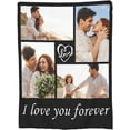 thumbnail image 5 of Personalized Custom Blanket with Photo Birthday Gifts for Family Son Daughter Wife Husband, Birthday for Her Him, Women Men Gifts Fits Couch Bedroom Living Room, 5 of 6