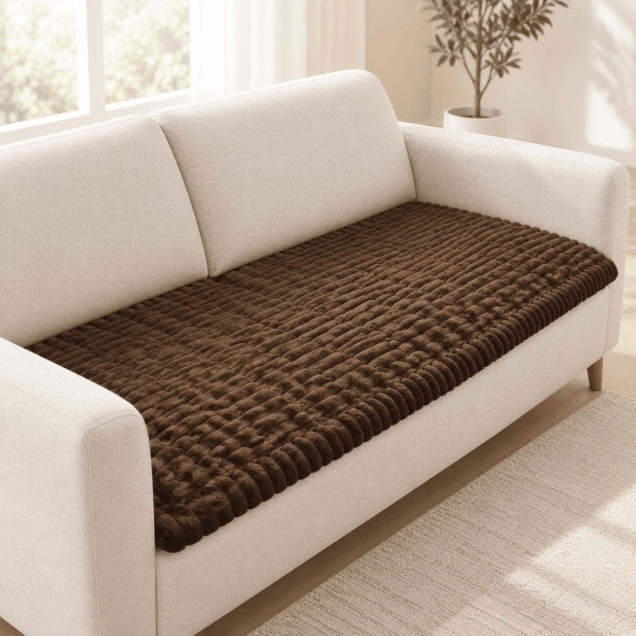 Brown 27.6 x 82.7 Pet Sofa & Chair Protector Flannel Furniture Cover