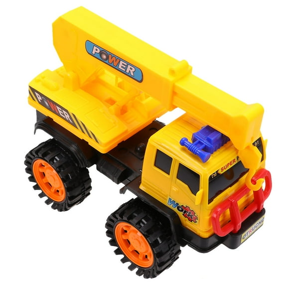 IBASETOY Engineering Truck Toy Crane Model Yellow Plastic 1Pack