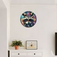 thumbnail image 4 of Round Analog Wall Clocks with Non-Ticking Sweep Movement,Battery Operated Clcoks Decorative for Home,Office-Cute Raccoon In The Style Of Abstract Painting(12inch), 4 of 4