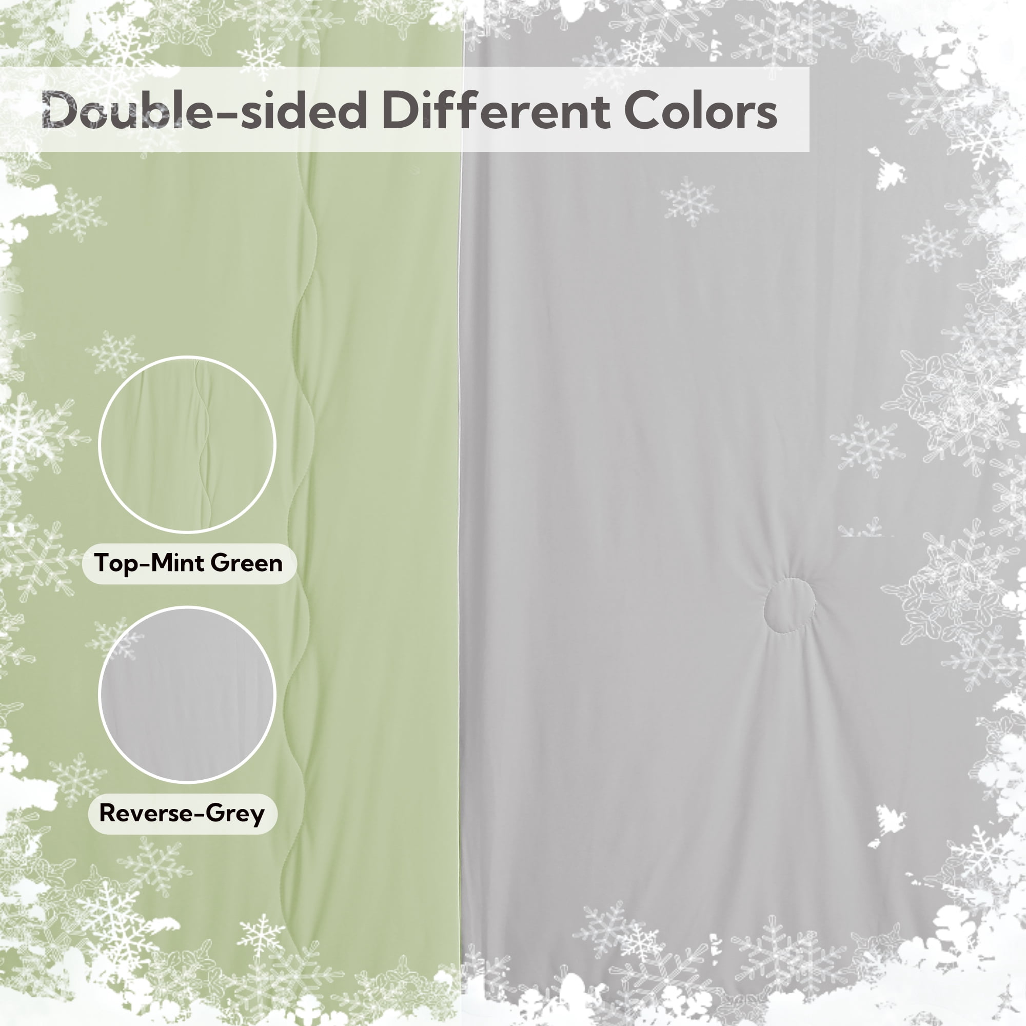 SUNNY HEAT Cooling Summer Comforter Twin Size 60"x80", Cooling Blanket for Hot Sleepers, Lightweight Breathable Double-Sided Quilt, Gray & Icegreen