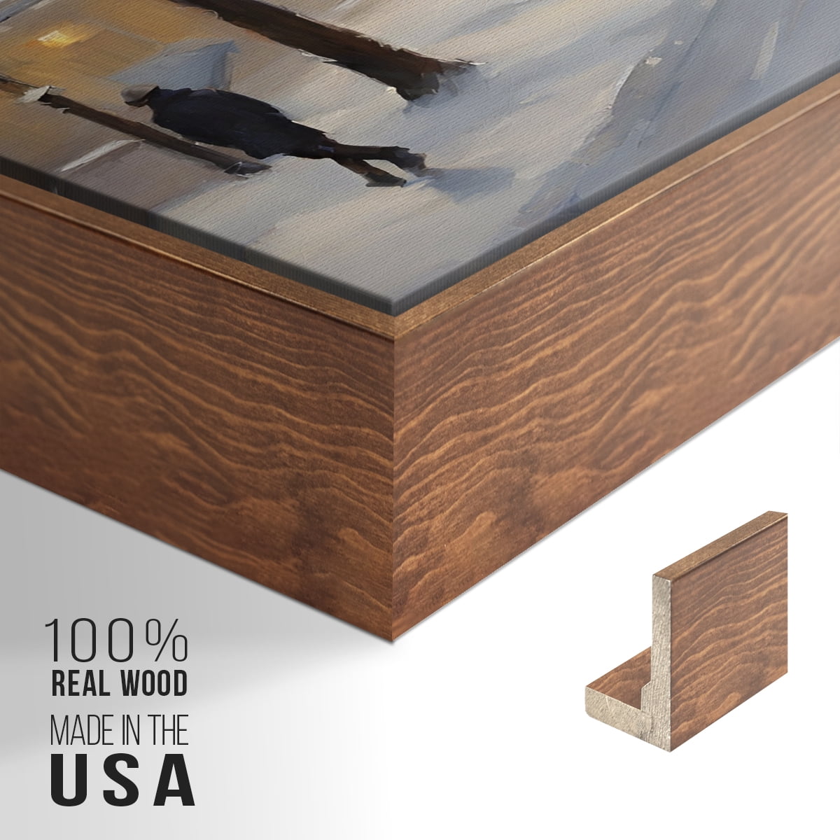 Vintage Landscape-CCXIV By Wexford Home Framed in Walnut Wood Gallery Wrapped Canvas 17 in. x 25 in.