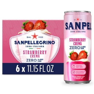 Sanpellegrino Soda Italiana Strawberry Crema, 11.15 fl oz, 6 Pack