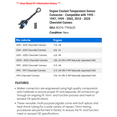 thumbnail image 2 of Engine Coolant Temperature Sensor Connector - Compatible with 1995 - 1997, 1999 - 2002, 2010 - 2020 Chevy Camaro 1996 2000 2001 2011 2012 2013 2014 2015 2016 2017 2018 2019, 2 of 2