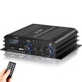 thumbnail image 2 of Home Audio Amplifier - 298A + S-299 Bluetooth 5.0 Audio Amplifier, Hi-Fi Integrated Mini Speaker Amp for Home Theater Speakers, Bass & Treble Control (with Remote Control), 2 of 5