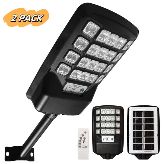 Solar Street Lights Outdoor, 2 Pack Solar Lights Outdoor Flood Lighs Motion Sensor, Waterproof Dusk to Dawn Solar Street Lights for Yard, Entryway Garage, Porch