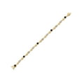 thumbnail image 2 of Gem Stone King 18K Yellow Gold Plated Silver Black Onyx and White Created Sapphire and White Lab Grown Diamond Bracelet for Women (2.12 Cttw, Gemstone December Birthstone, Round 4MM, 6.5 inch), 2 of 6