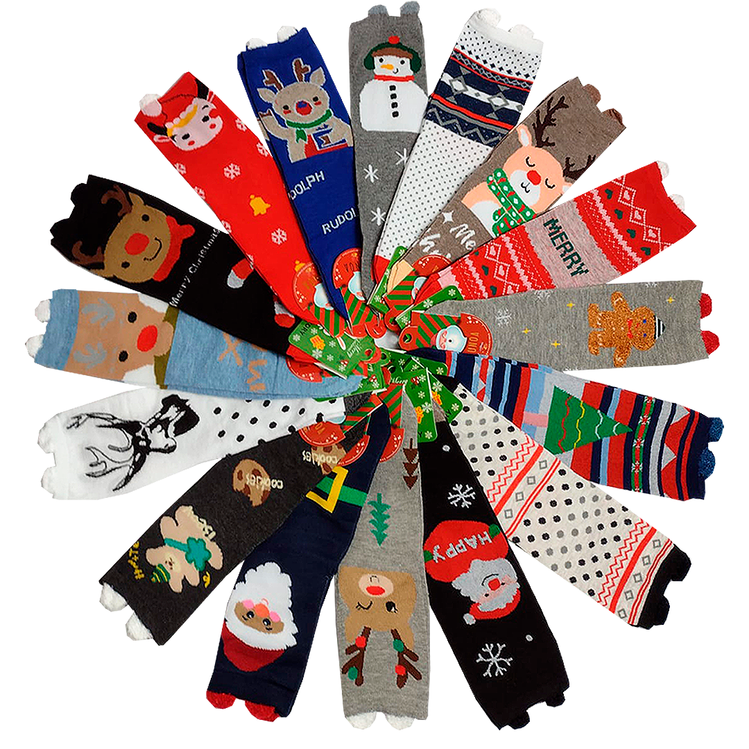 Calcetas Navideñas Largas Dama Orejitas Algodón 10 Pares M&J Calcetas ...