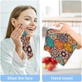 thumbnail image 5 of Coolnut 4 PCS Bohemian Talavera Ceramic Tile Washcloths, 12 X 12 Inches Cotton Wash Cloths, Highly Absorbent and Soft Face Towels for Bathroom,Gym,Hotel and Spa, 5 of 6