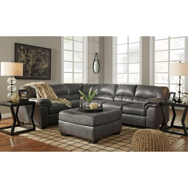 Ashley addison fabric oversized chair with ottoman in slate deals