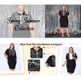 thumbnail image 3 of Agnes Orinda Plus Size Women's Bolero Shrugs Floral Lace Tops Elegant Sheer Open Front Short Sleeve Cardigans 2X White, 3 of 8
