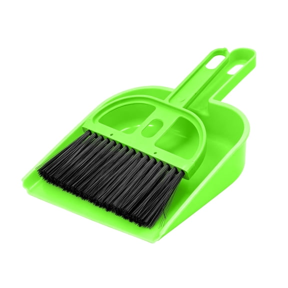 Mini Dust Pan And Brush Set, 5.1 × 7.4 In,Portable Plastic Handheld Broom With Dustpan, Suitable for Office Desks Drawers Sofas Cage Clean,Lightweight Cleaning Tool for Outdoor Camping, Kitchen,Green