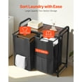thumbnail image 3 of VEVOR 2 Section Laundry Sorter, Large Laundry Hamper with Metal Frame and Wooden Tabletop, Freestanding Storage Organizer Baskets with Pull-Out 600D Oxford Cloth Bags for Dirty Clothes, Bathroom, 3 of 8