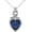 Blue Sapphire, variant on Solid 925 Silver Heart Ribbon Pendant Necklace with CZ Gemstone Birthstone