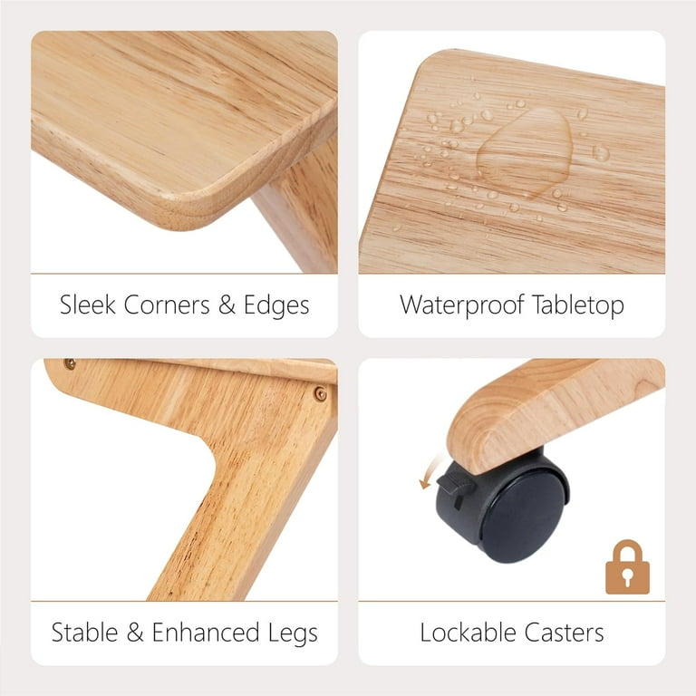 TV Tray Table, TV Dining Table with Casters for Small Spaces