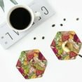 thumbnail image 5 of Bingfone Vintage Bright Mushrooms Leather Drinks Coasters With Set Of 6,Suitable For Home Kitchen,Coffee Cup Coasters Home Gift, 5 of 9