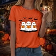 thumbnail image 3 of Towmus Women Halloween Shirt Ghost Reading Books Graphic Crew Neck Short Sleeve T-Shirts Tops, 3 of 7