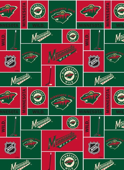 Minnesota Wild Super Soft Fleece Fabric Classic Geometric Design-Sold By The Yard