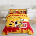 thumbnail image 2 of jejeloiu Rugby Sport City Queen Comforter Set,Red Yellow Bedding Comforter Set For Boys Kids Reversible 3-Piece, 2 of 8
