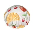 thumbnail image 1 of YFYANG Women's Double Waterproof Shower Cap, Fruit Pattern Reusable Hair Cap for All Hair Styles and Head Sizes, 1 of 9