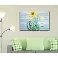 thumbnail image 2 of wall26 - Watercolor Illustrations of Cactus and Yellow Flowers Over Wooden Panels - Canvas Art Home Art - 16x24 inches, 2 of 4