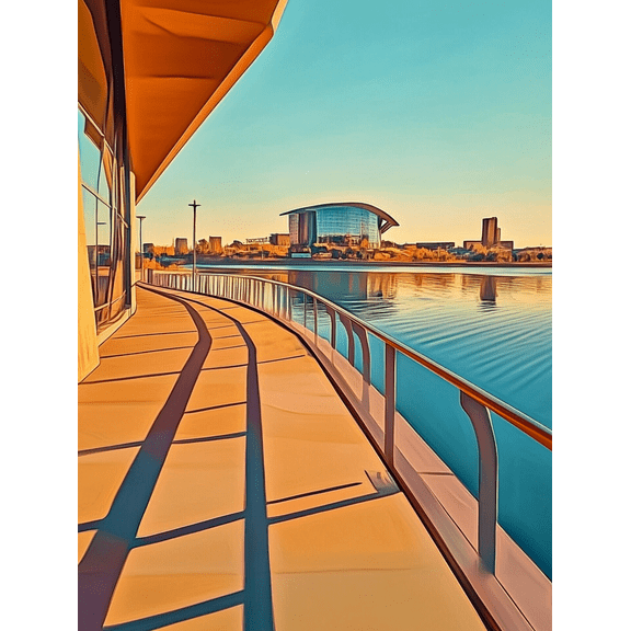 Modern Cityscape Canvas Print/Wall Art, Suitable for Living Room, Bedroom, Office, Hotel Lobby, and Gallery Wall Decor.