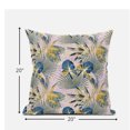 thumbnail image 4 of 20â€ Blue Gold Tropical Zippered Suede Throw Pillow, 4 of 5