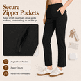 thumbnail image 6 of MASKERT Women’s Fleece Lined Pants, High Waisted Stretch Casual Pants, Warm Straight Leg Tapered Pants for Winter, Golf, Hiking & Daily Wear, 6 of 9