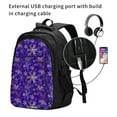 thumbnail image 2 of Cauagu blue purple Snowflake Print Travel Laptop with USB Charging Port,Extra Large Backpack College Backpack Business Work Bag Casual Daypack Perfert for Men Women, 2 of 7
