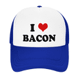 thumbnail image 2 of I Heart Bacon Love Food Funny Trucker Hat Mesh Cap Unisex Blue, 2 of 5