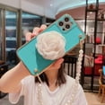 thumbnail image 5 of iPhone 11 Heavy Duty Case Wrist Chain Bracelet Luxury Flower Style Cover - Blue, 5 of 5