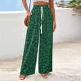 thumbnail image 3 of Women's Leopard Printed Wide Leg Lounge Pants Lightweight High Waisted Y2k Baggy Long Palazzo Drawstring Loose Fit Trousers with Pockets M, 3 of 5